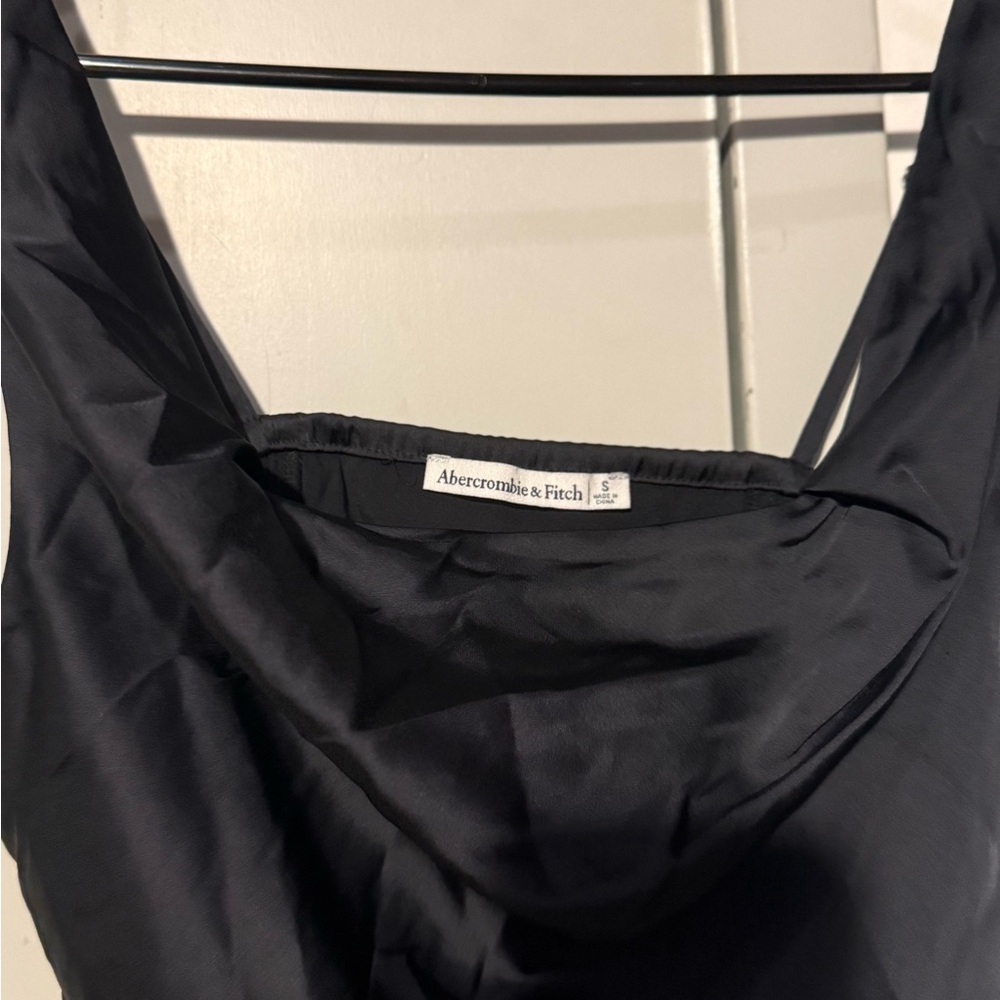 Abercrombie & Fitch Black Satin Cowl Neck Dress